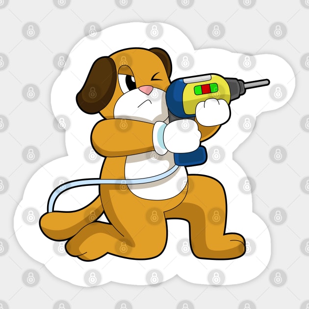 Dog Handyman Drill Sticker by Markus Schnabel